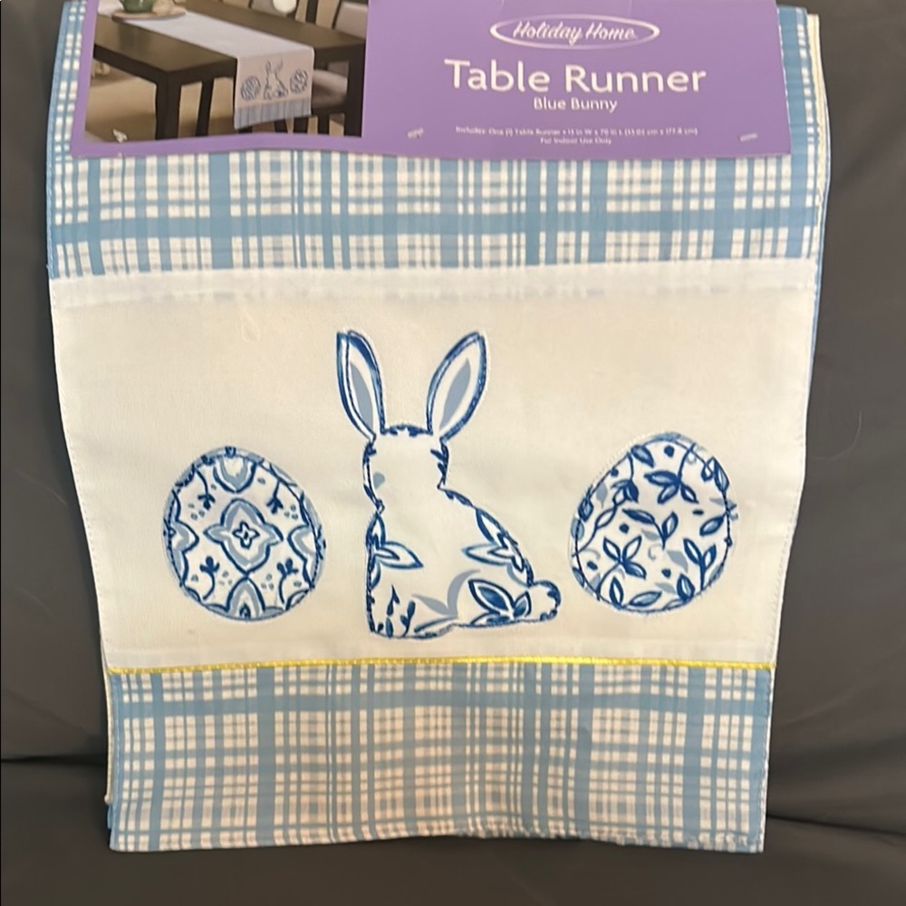 Blue Bunny Table Runner